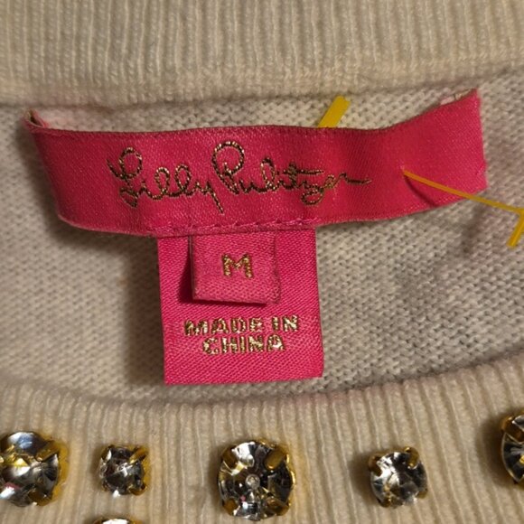 LILLY PULITZER  Rhinestone Odetta Sweater Sz.Med. - Picture 5 of 6